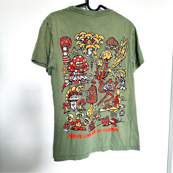 Killer Acid – MUSHROOM FRIENDS CAMP GREEN T-SHIRT - Picture 8 of 8